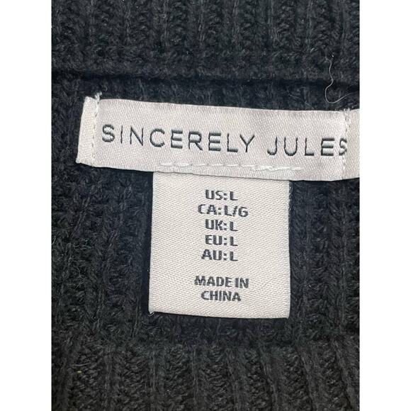Sincerely Jules Sweater Womens Large Boxy Overized Orange Yellow Black ST18S268 - Picture 2 of 10